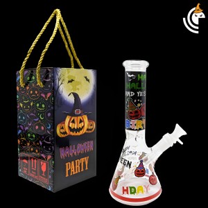 10" "Trick Or Treat Yourself" Halloween Theme Beaker Water Pipe - A [MB1434]